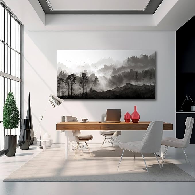 YJYart Large Artwork for Living Room Wall Canvas Art Mountains Nature Painting Artwork for Bedroom Kitchen Dining Room Modern Home Decoration 30"x 60"