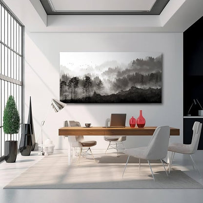 YJYart Large Artwork for Living Room Wall Canvas Art Mountains Nature Painting Artwork for Bedroom Kitchen Dining Room Modern Home Decoration 30"x 60"