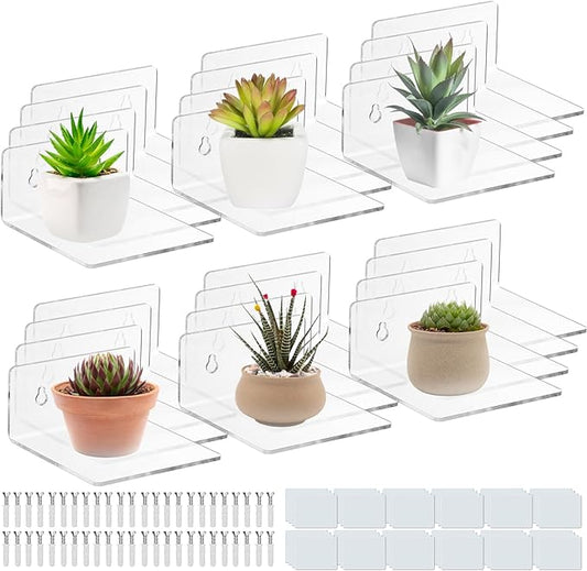 Acrylic Wall Shelves for Storage,Floating Shelf,Acrylic Display Shelves,Ledges for Pop Figures,Plant,Picture Photo for Bedroom Decor Living Room