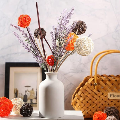 Patelai 36 Pcs Wicker Rattan Balls Decorative Balls for Vase Centerpiece Bowls Orbs Filler for Home Decor,4 Sizes(Bright Color)