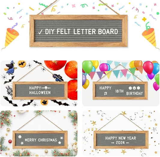 Picture Frames Collage Wall Decor Collage Picture Frames for Wall, Felt Letter Board with 340 Letters and 15 Clips, Unique Rustic DIY Photo Frames for Birthday Best Friend Family Party Gifts