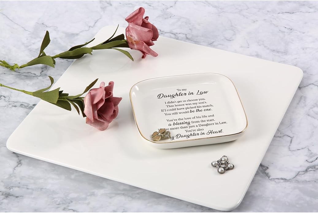 Scwhousi Ring Dish Jewelry Tray for Friend Mom Sister Maid of Honor,Birthday Mother's Day Christmas Gifts