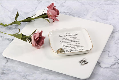 Scwhousi Ring Dish Jewelry Tray for Friend Mom Sister Maid of Honor,Birthday Mother's Day Christmas Gifts