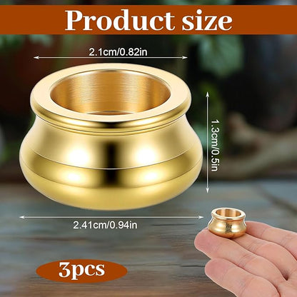 3Pcs Mini Dual-Purpose Copper Incense Burner Holder, Brass Holder for Sticks, Cone Incense Holder, Chinese Indoor and Outdoor Decorative, Suitable for Yoga, Studio, Buddhist, Temple