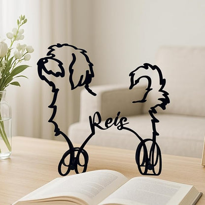 Personalized Havanese Dog Minimalist Sculpture, Custom Dogs Name Metal Desk Decor, Decorative Home Aesthetic Table Sign Gifts for Officer, Friends, Animal Lover, Kids, Mom, Dad