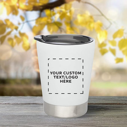 Personalized 12 oz. Itsy Vacuum Insulated Travel Mugs - 6 Pack - Custom Text, Logo - White
