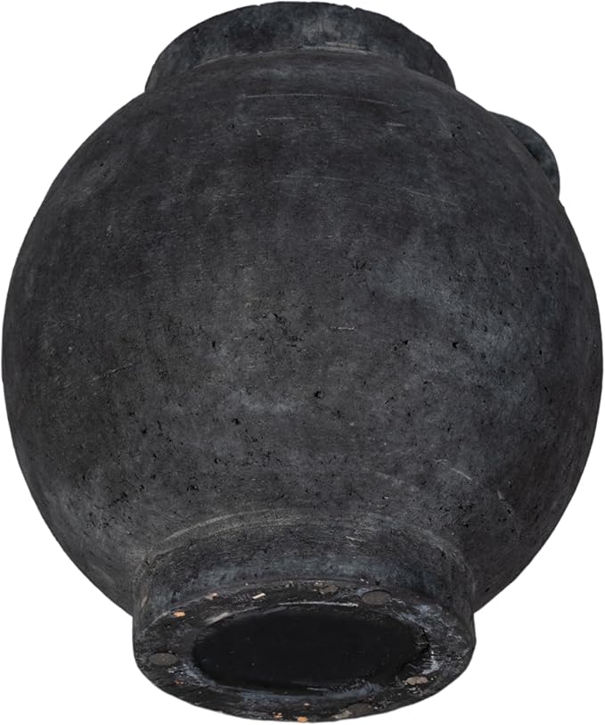 Decorative Flower Vase for Home Decor – Ceramic Vase for Flowers with Handle, Modern Black Table Accent for Living Room or Entry Display, Stylish Centerpiece for Contemporary Interiors – 10", Black