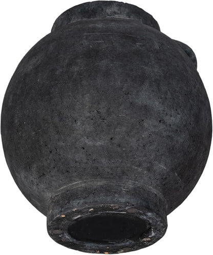 Decorative Flower Vase for Home Decor – Ceramic Vase for Flowers with Handle, Modern Black Table Accent for Living Room or Entry Display, Stylish Centerpiece for Contemporary Interiors – 10", Black