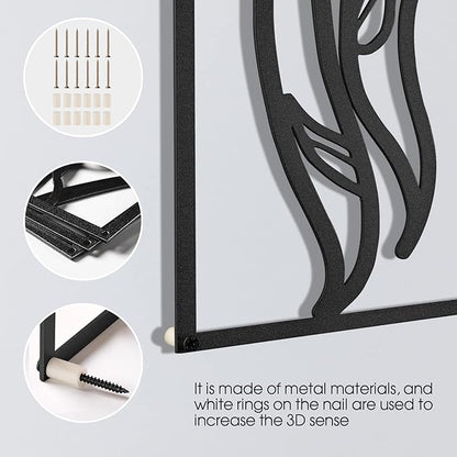 AGIOTA 3 Pcs Wall Decor Above Bed Minimalist Wall Art for Living Room Metal Line Art - Female Body, Black Room Decor for Bedroom Modern Wall Art for Indoor 15inch