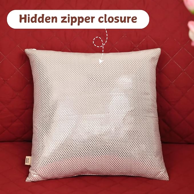 Star Sparkling Suede Leather Pillow Cover, Square Soft Silver Metallic Throw Pillow Covers, Pillow Cases for Home Décor, Sofa, Couch Chair, Car (16x16 Inches, Sparkling White Pack of 2)