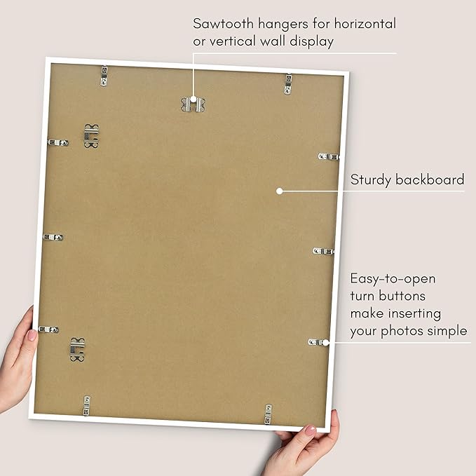 Americanflat 20x24 Picture Frame with Polished Plexiglass - Use as 16x20 Frame with Mat or Display 20x24 Photo Without Mat - Streamline Collection - Thin Border Picture Frames for Wall - White