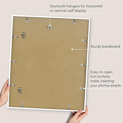 Americanflat 20x24 Picture Frame with Polished Plexiglass - Use as 16x20 Frame with Mat or Display 20x24 Photo Without Mat - Streamline Collection - Thin Border Picture Frames for Wall - White