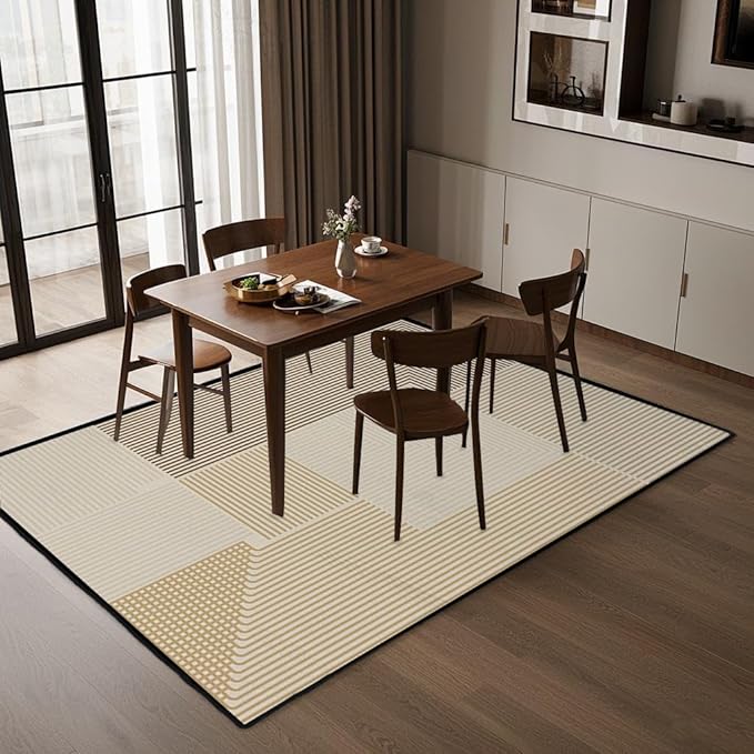 Abstract Washable Area Rug 4x6Ft Soft Non Slip Durable High Traffic Rug for Living Room, Bedroom & Home Office