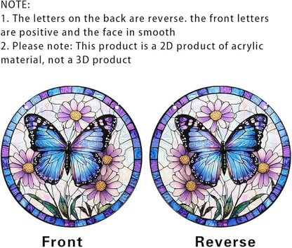 8 Inchacrylic Window Hanging, Forget Me Not Flower Stained Glass Suncatcher, Window Decor, Plant Lover Gift for Women, Best Friend, Family, Colleague, Classmate (232)