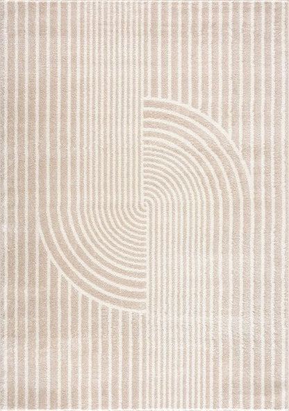 Abani Area Rug for Living Room -Nuevo 5' x 8' Beige Arch Pattern Area Rug, Soft and Durable Living Room Rug, Stain and Fade Resistant, Chic Modern Design, Pet & Kid Friendly