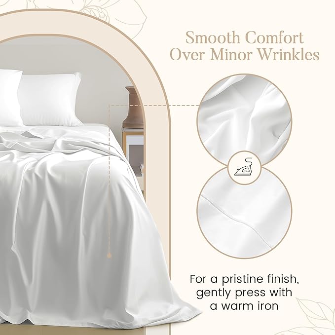 Egyptian Cotton Sheets King Size Sheets Deep Pocket Set, 800 Thread Count 4 Piece King Size Sheet & Pillowcase Sets Sateen Weave, Soft & Comfy Elasticated 15" Deep Pocket Breathable Bed Sheet- Seafoam