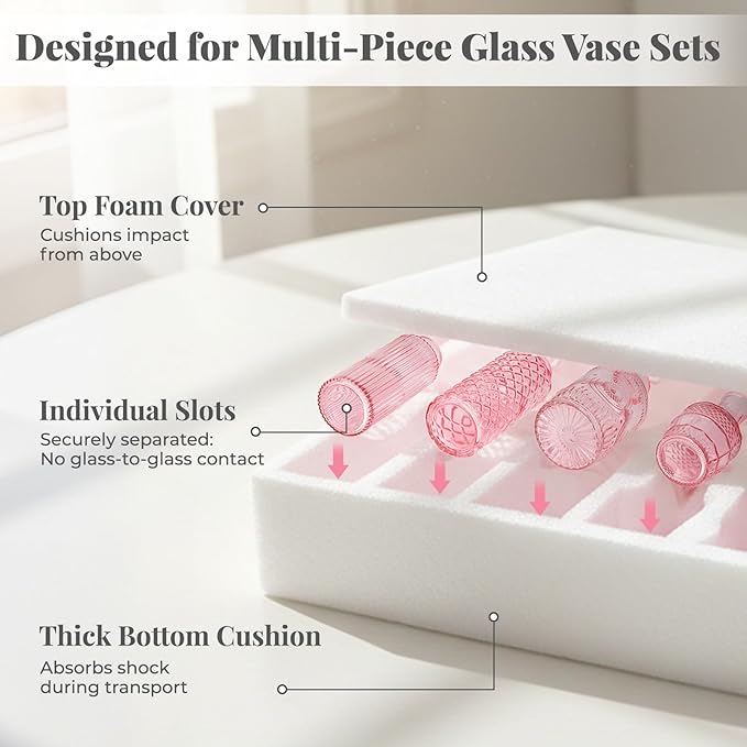 BEAHOT 32 Pack Pink Bud Flower Vase in Bulk,Mini Vintage Glass Bud Vases for Centerpieces,Wedding Decor,Party & Home Decaration,Mother's Day (Pink)