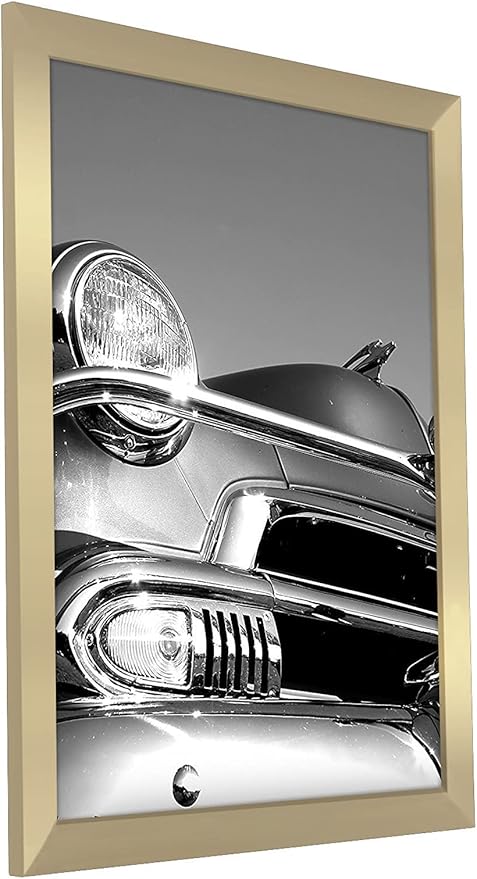 Americanflat 18x24 Poster Frame with Polished Plexiglass - Gold Picture Frame - Wide Photo Frames Made of Engineered Wood for Vertical or Horizontal Wall Display - Epic Collection - Gold