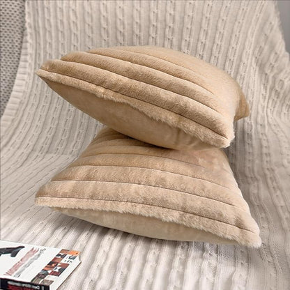 1 Pack 18x18 Pillow Cover Velvet Pillow Covers, Faux Fur Square Throw Pillow Covers for Living Room Decorations Throw Pillow Case, Throw Pillow Cover Cushion Cover for Home Sofa Bedroom Car, Khaki