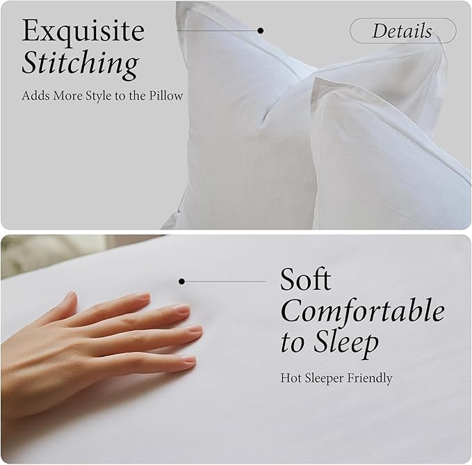 Simple&Opulence Linen Euro Sham Covers Set of 2, 26x26 Decorative Cotton Flax Blend Throw Pillow Cover Farmhouse Pillow Shams for Chair Couch Sofa Bedroom Living Room Home Decor, White