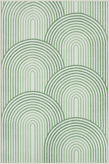 Moynesa Machine Washable 6x9 Area Rugs for Living Room, Ultra-Thin Soft Boho Abstract Bedroom Rug Non Slip, Mid Century Modern Green Large Indoor Carpet for Office Classroom Playroom