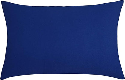 TangDepot Cotton Solid Throw Pillow Covers, 12" x 20" , Royal Blue, 1 Count (Pack of 1)