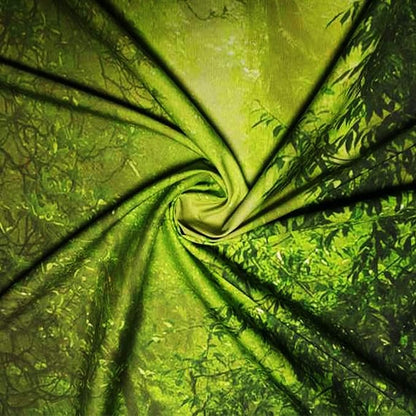 Leofanger Misty Forest Tapestry Nature Green Tree Wall Tapestry Virgin Rainforest Landscape Wall Hanging for Bedroom Living Room (70.8" × 92.5")