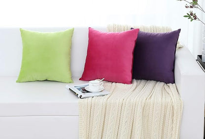 Jeneoo Set of 2 Comfy Soft Thick Velvet Lumbar Throw Pillow Cases for Sofa Couch, Decorative Solid Rectangle Cushion Covers for Bedroom Car (Lavender, 12 x 20 Inches)
