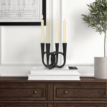 Antique Brass Candle Holder, Iron Taper Candle Holders, Vintage Cast Iron Decorative Candle Stands, Tall Candle Holders for Wedding, Dining Table, Home Decor