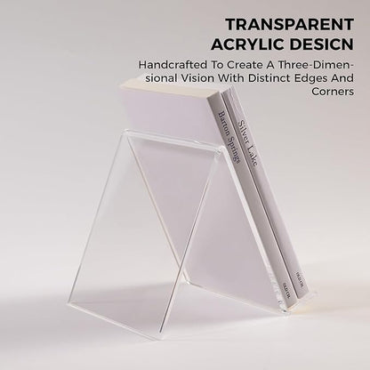 Acrylic Book Stand, Book Display Holder 6 x 8, Clear Acrylic Display Easel Transparent Display Stand Holder Tablet Holder for Album, CD, Magazine, Picture, Plate, Artworks, Phone, Tablet