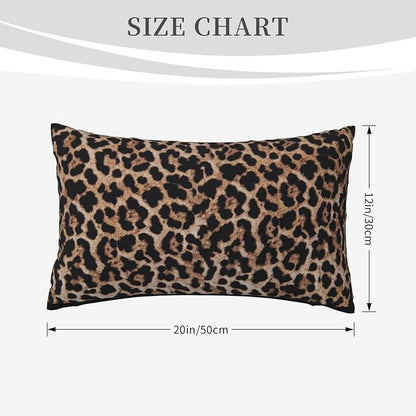 Brown Leopard Pillow Covers 12x20 Set of 2 Cheetah Throw Pillows Skin Animal Print Pillow Cases Modern Outdoor Decorative Pillows Farmhouse Soft Cotton Lumbar Cushion Case for Couch Home Bed