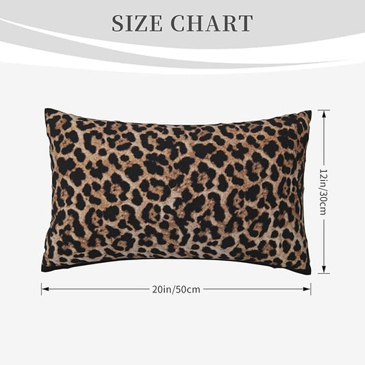 Brown Leopard Pillow Covers 12x20 Set of 2 Cheetah Throw Pillows Skin Animal Print Pillow Cases Modern Outdoor Decorative Pillows Farmhouse Soft Cotton Lumbar Cushion Case for Couch Home Bed
