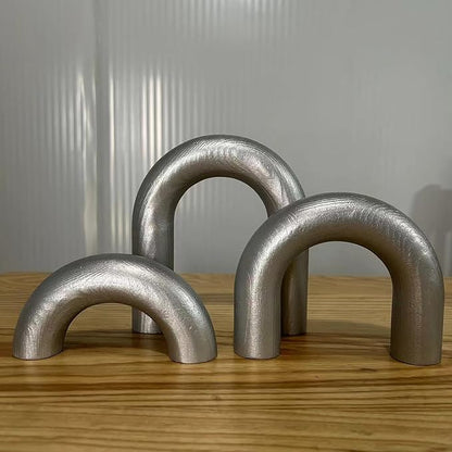 3Pcs Wood Arch Decor Accents - Home Book Table Decorative Rustic Arch Decor Modern Boho Minimalist Coffee Table Bookshelf Living Room Entryway Aesthetic Decorations Objects (Silver)