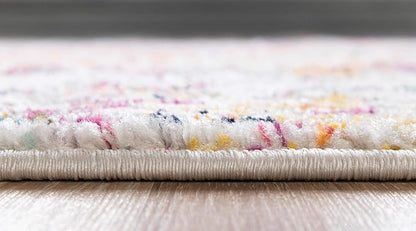 Rugs.com Arlington Collection Rug – 5 Ft Octagon Multi Medium-Pile Rug Perfect for Living Rooms, Kitchens, Entryways