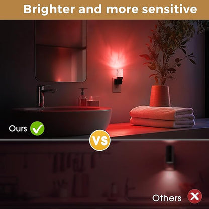 L LOHAS LED Night Light, Dimmable Night Lights Plug into Wall, Color Changing Nightlight RGB with Auto Light Sensor for Halloween, Christmas, Holiday, Hallway Bedroom Kids Room