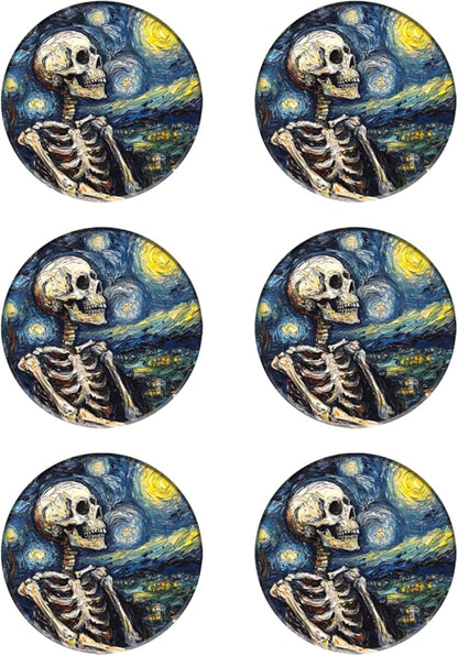 Coasters Set of 6 Ceramic Drink Coaster with Cork Base Modern Style Coasters for Mugs and Cups Office Kitchen 4 in