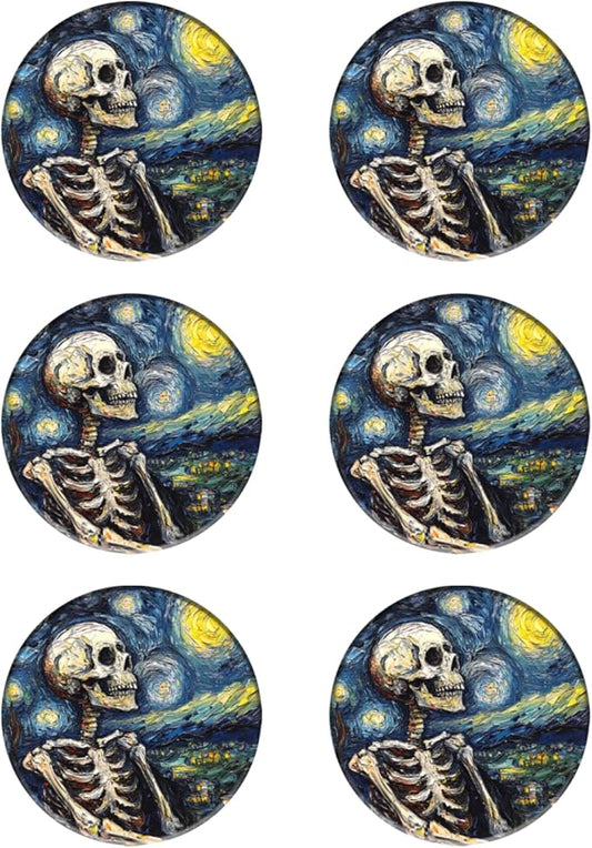 Coasters Set of 6 Ceramic Drink Coaster with Cork Base Modern Style Coasters for Mugs and Cups Office Kitchen 4 in