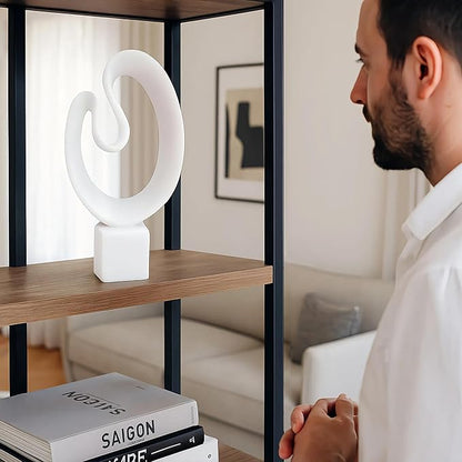 Swirl Abstract Resin Sculpture – Modern Minimalist Marble-Look Decorative Statue for Home, Office, Living Room, Bedroom Decor