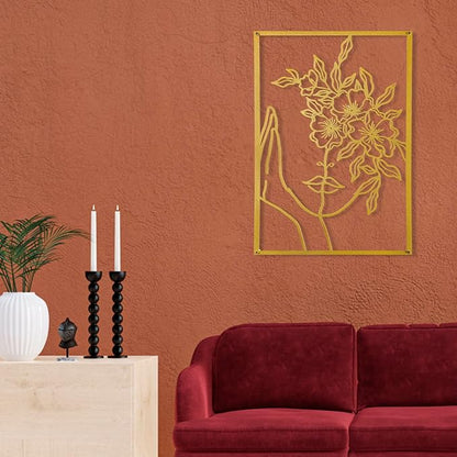 3 Pcs Gold Wall Decor Above Bed Minimalist for Living Room Metal Line Art - Female Body, Gold Room Decor for Bedroom Modern Wall Art for Indoor 15inch