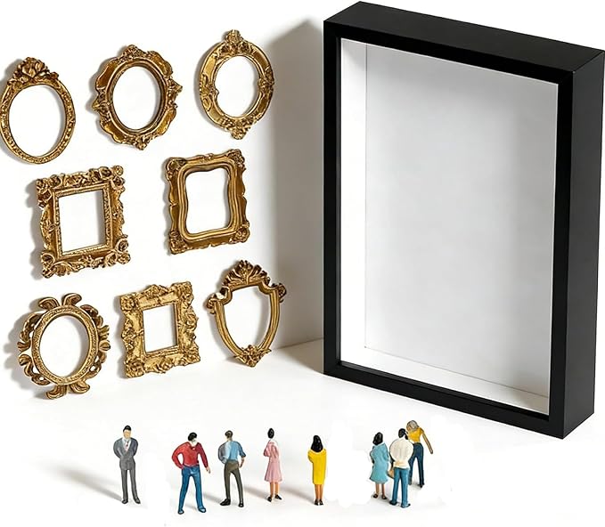 DIY Mini Museum Silhouette Box Unique Memory Keepsake for Home Decor 2026 New Mini Museum Display (Black)