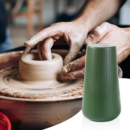 Alpinegreen Ceramic Vase, GUKJOB Small Cute Flower Vase for Pampas Grass, Home, Living Room, Dining Table, Farmhouse, Office Decor, Bedroom, Table, and Kitchen Shelf (Alpinegreen)