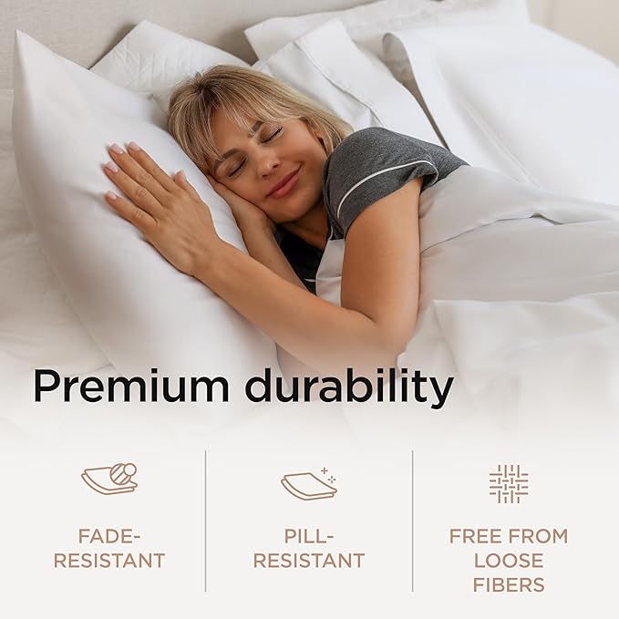 Threadmill Certified 100% American Supima Luxury Cotton Sheets California-King Sheets,1000 Thread Count Sateen Weave, 4 Pc Luxury Bed Sheets Set, Hotel White Sheet with Elasticized Deep Pocket