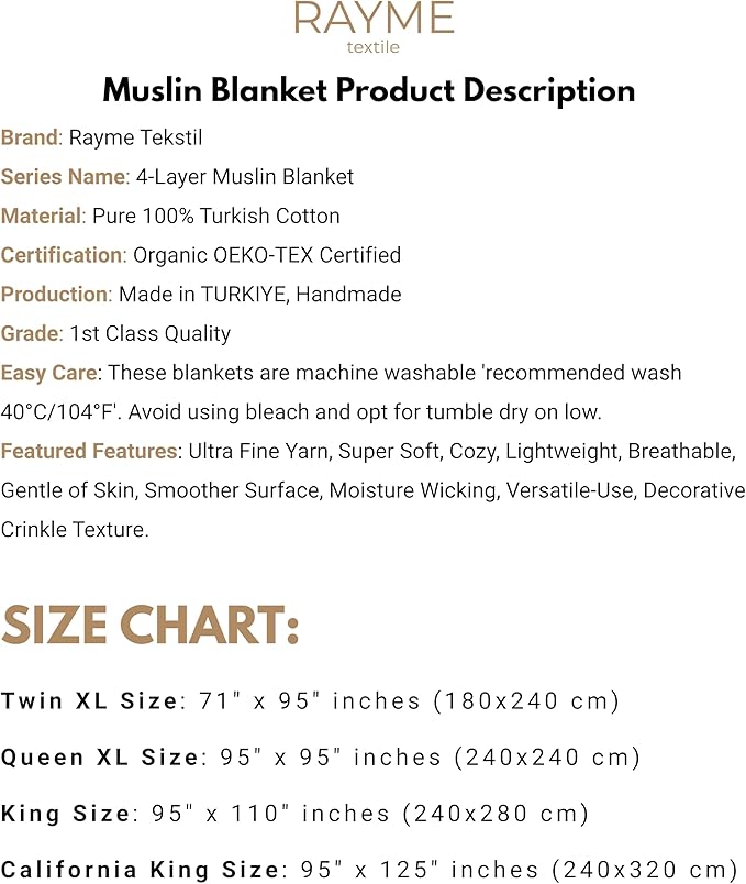Muslin Blanket - Pure 100% Turkish Cotton Airy Soft Light Versatile Gauze Throw Blanket for Bed, Couch, Sofa (White, Twin XL Size (71" x 95" inch))