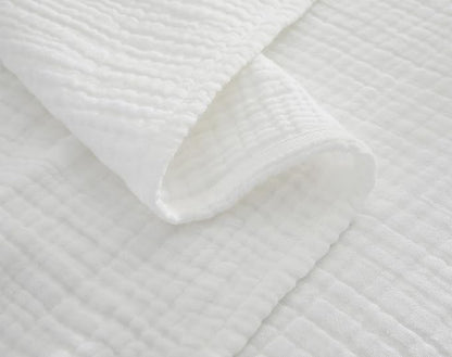 100% Cotton Muslin Throw XL Blanket (50" x 70") – A Luxuriously Soft, 4-Layer Lightweight and Breathable Gauze Blanket, Perfect for Year-Round use on beds, couches (White, Throw XL)