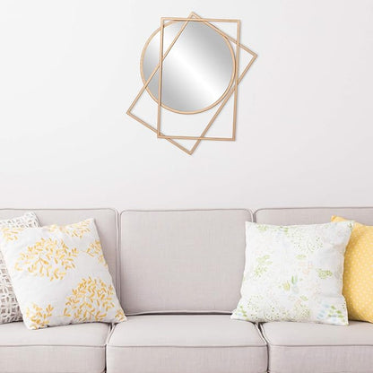 Patton Wall Decor 21x24 Gold Layered Geometric Wall Accent Mirror