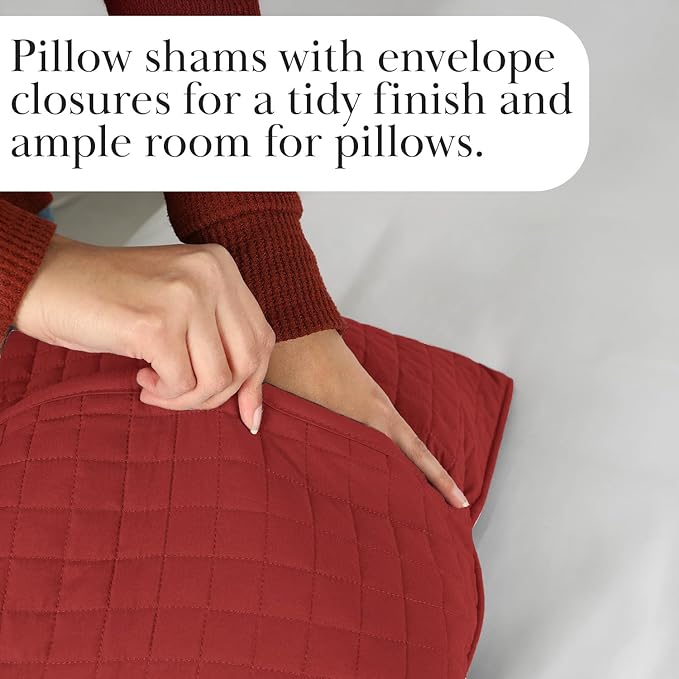 Southshore Fine Living, Inc. Twin XL Comforter Quilt Bedding Set, Dorm Room Bedding Essentials, Stain Resistant, Machine Washable Bedspread, Twin XL Red Quilt Bed Spread w/Pillow Sham, Chili Pepper