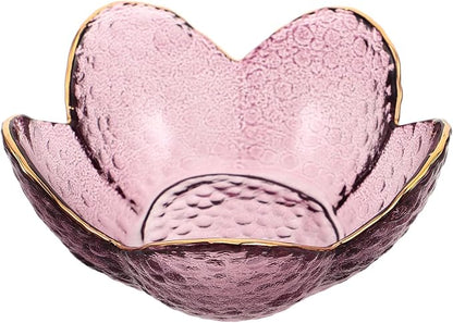 Vintage Glass Flower Jewelry Trinket Dish Small Ring Holder Bowl for Women Bedside Vanity Desk Decor Gift for Mom Wife Daughter