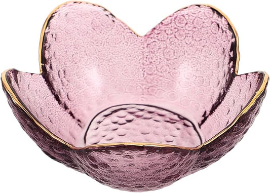 Vintage Glass Flower Jewelry Trinket Dish Small Ring Holder Bowl for Women Bedside Vanity Desk Decor Gift for Mom Wife Daughter