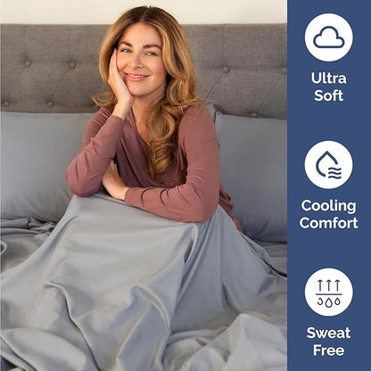 Twin Size 3 Piece Sheet Set - Comfy Breathable & Cooling Bed Sheets Set - Hotel Luxury Bedding for Women, Men, Kids, Teens, Boys & Girls - Deep Pockets, Soft and Wrinkle Free - Oeko-Tex - Steel Blue