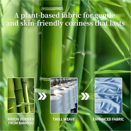 Shilucheng 100% Viscose Derived from Bamboo_ Sheets Cal King Size 4pcs - Ultra Cooling & Silky Soft Bed Sheets, 16" Deep Pocket, Perfect for Hot Sleepers, Hotel Bedding Sheets(Lake Blue)